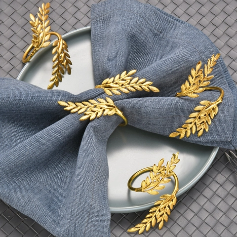 Portatovaglioli Metallo Spiga Di Grano Design Foglia Ferro Galvanoplastica Decorazione Tavola Per Matrimonio Hotel Cena