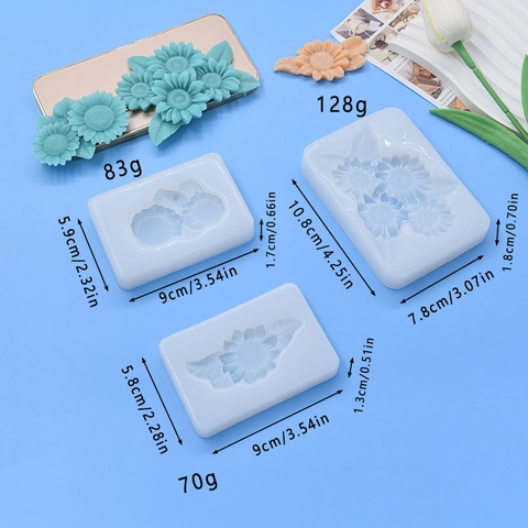 Moule En Silicone Tournesol 3D Fleur De Soleil Feuille Outil De Cuisson DIY Pour Gâteau Fondant Chocolat Savon Résine