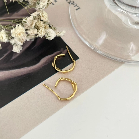 Orecchini A Lobo In Argento Sterling 925 Texture Piegata Geometrica Irregolare Gioielli Stile Coreano Per Donna