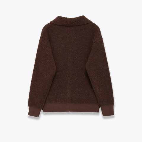 Women Casual Textured Fleece Jacket Loose Lapel Zipper Cardigan Coat Solid Color Streetwear Warm Winter Outerwear Top