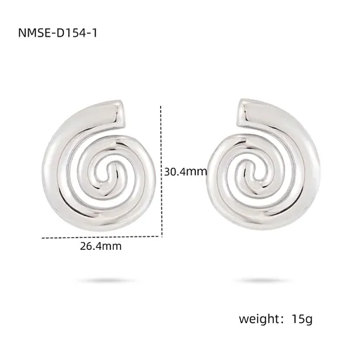 Spiral Whirlpool Stud Earrings Stainless Steel 18K Gold Plated Geometric Minimalist Fashion Statement Jewelry For Women