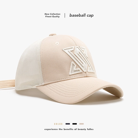Casquette de Baseball en Mesh à la Mode Respirant Protection Solaire Broderie 3D Réglable Chapeau Trucker pour Extérieur Homme Femme