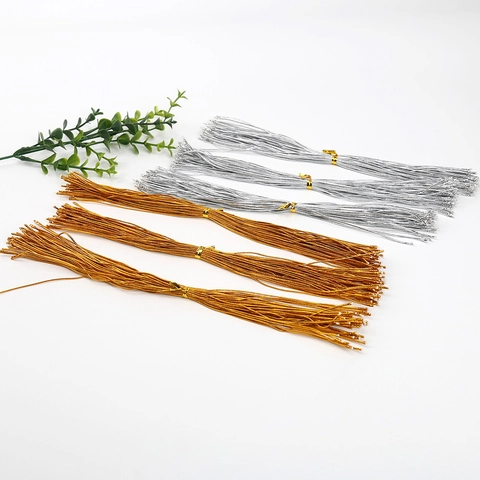 Metallic Tag Strings Gold Silver Non-Elastic Pre-Cut Cord For Christmas Gift Wrapping DIY Crafts Hanging Ornaments