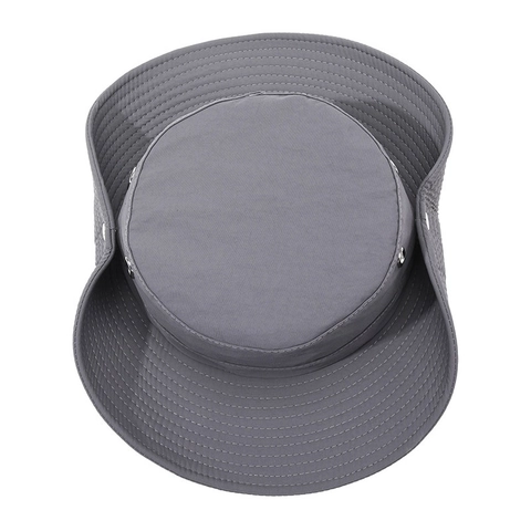 Herren Outdoor Angelhut Mit Breiter Krempe Sonnenschutz Polyester Atmungsaktiv Mesh Verstellbarem Kordelzug Fischerhut