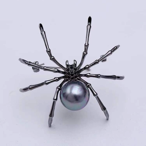 Spilla Ragno Lega Finta Perla Artificial Rhinestone Gotico Animale Spilla Da Risvolto Per Uomini Donne Abbigliamento