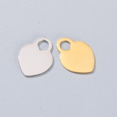 Colgantes Corazón Acero Inoxidable Pulido Oro Plata Accesorios Bricolaje Fabricación Joyas Superficie Espejo Lisa
