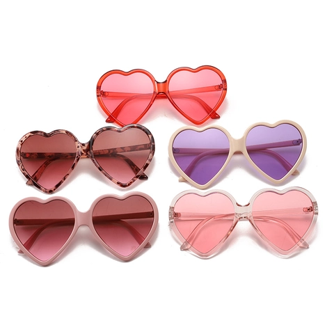 Heart Shaped Sunglasses UV400 Protection Jelly Color PC Plastic Retro Trendy Eyewear For Party Festival Outdoor