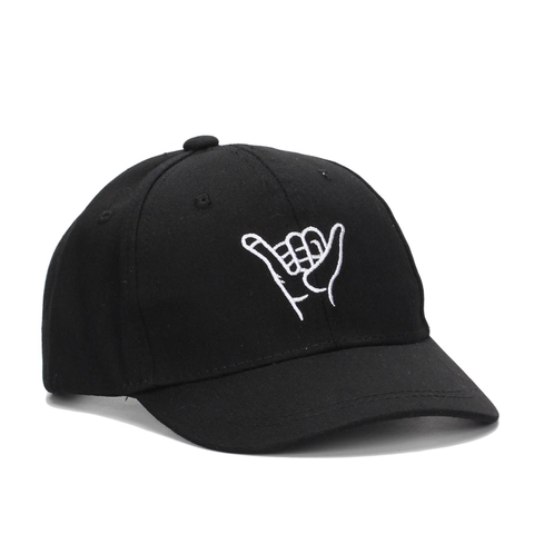 Casquette De Baseball Enfants Coton Polyester Broderie Geste De La Main Shaka Boucle Métallique Réglable Chapeau Soleil Streetwear