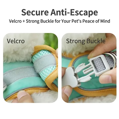 Reflective Pet Harness And Leash Breathable Mesh Crystal Velvet Anti-Escape Adjustable Vest For Small Medium Dogs Cats