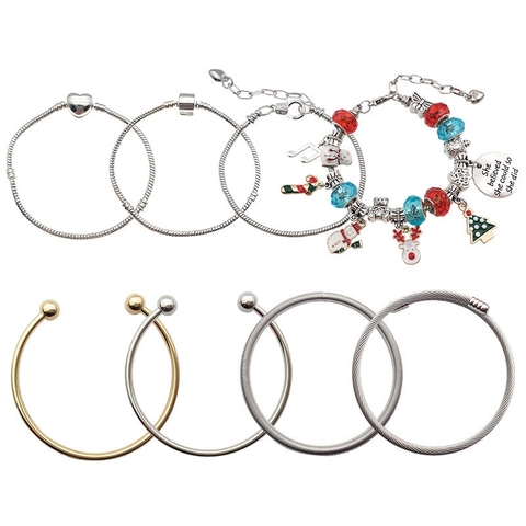 Snake Chain Bracelet Copper Silver Plated Adjustable DIY Charm Jewelry For Women Fashion Base Link Minimalist