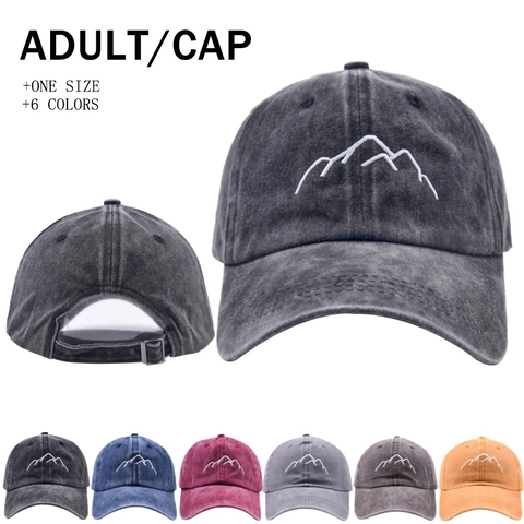 Gorra De Béisbol De Algodón Lavado Bordado De Montaña Retro Ajustable Sombrero De Sol Al Aire Libre Para Hombres Mujeres