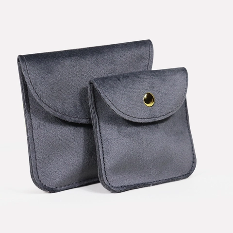 Soft Velvet Jewelry Pouch With Metal Snap Button For Necklace Rings Earrings Travel Jewelry Storage Gift Packaging Bag