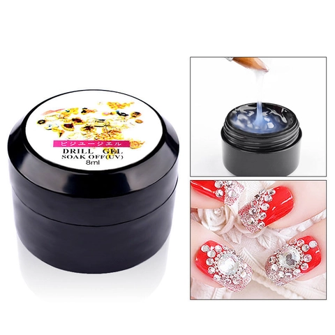 Starker Nagelschmuck Kleber UV LED Härtbar Soak Off Drill Gel Für Nageldekoration Transparent