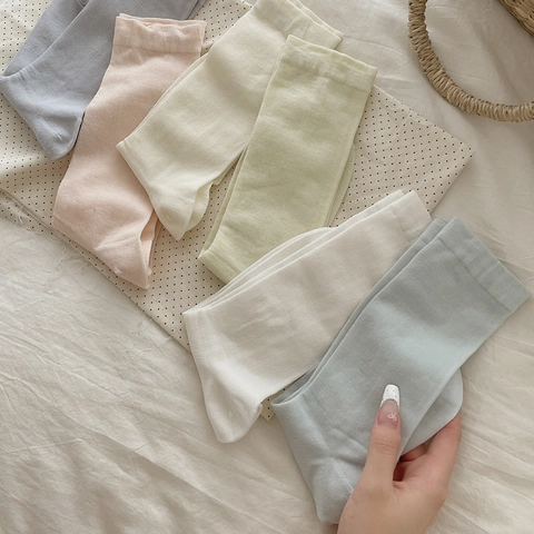 Chaussettes Plissées Femmes Satin De Mûrier Lyocell Respirantes Fines Style JK Mi-Mollet Crew Bas Doux Soyeux Frais Été