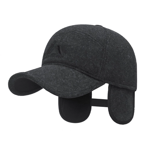 Winter Baseballkappe Warm Fleece Gefüttert Mit Versteckten Ohrenklappen Baumwolle Wolltextur Winddicht Outdoor Sport