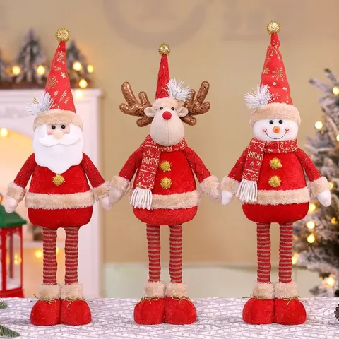 Weihnachtsstoffpuppen Weihnachtsmann Schneemann Rentier Mit Teleskopbeinen Einziehbare Stehende Ornamente Home Holiday Party Dekor