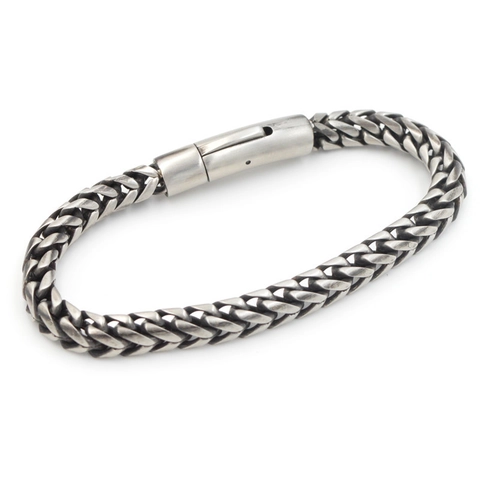 Pulsera De Cadena De Trigo Acero Inoxidable Estilo Hip Hop Punk Unisex Joyería De Metal Trenzado