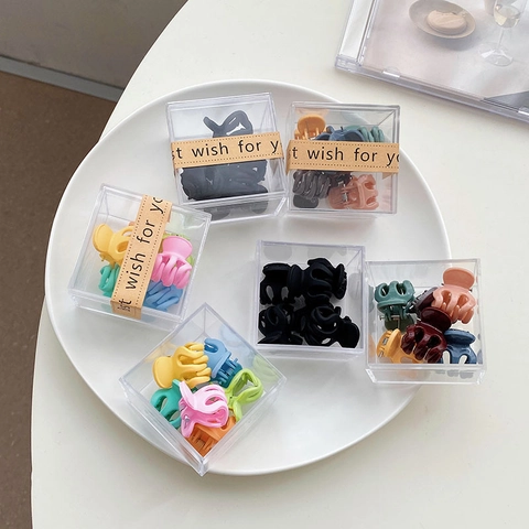 Mini Hair Claw Clips Matte Plastic Small Shark Hairpins Ponytail Holder Korean Style Macaron Colors For Women Girls