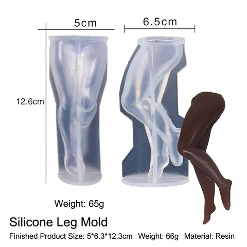 Moule Silicone Jambes Sexy Forme Corps Féminin 3D Pour Fabrication Bougie Savon Résine Artisanat DIY Avec Support Bois