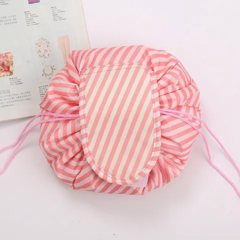 Kordelzug Kosmetiktasche Wasserdicht Polyester Faul Make-up Organizer Faltbare Reise Kulturbeutel Aufbewahrungstasche Für Frauen