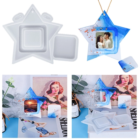 Stervorm Fotolijst Siliconen Mal Voor DIY Hars Epoxy Gieten Decoratieve Huisversiering