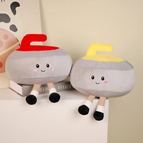 Curling Plush Doll Soft Stuffed Sport Simulation Toy Cute Cartoon Decorative Cushion For Kids Gift