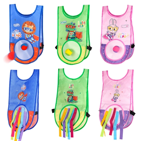 Gilet De Balle Collante Enfants Jeu D'esquive Jouets Polyester Coton Entraînement Sensoriel Interactif Activités Plein Air