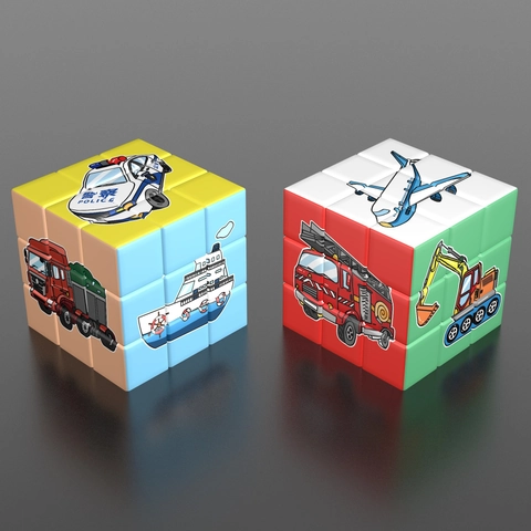 Gladde 3x3 Magische Kubus Plastic Puzzel Speelgoed Cartoon Dier Fruit Kunst Schilderij Patroon Educatief Voor Kinderen