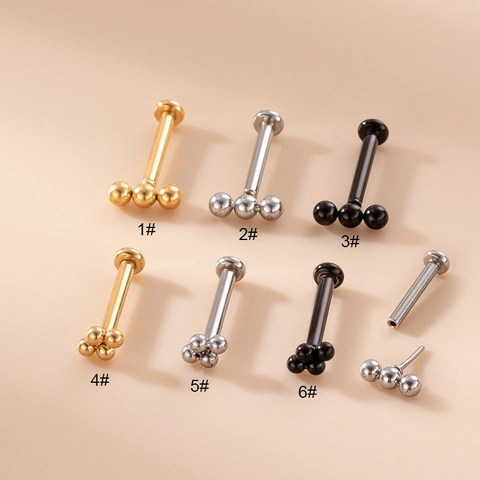 Bijoux De Piercing Pour Lèvre En Acier Inoxydable Avec Perle En Cuivre Et Zircon Pour Femmes Et Hommes Nouveauté