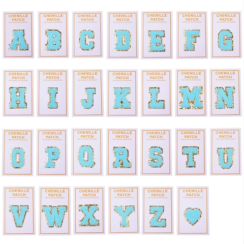 Chenille Buchstaben Patches Glitzerrand Selbstklebend Stickerei Applikationen Für Kleidung Taschen Hüte DIY Dekor