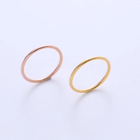Minimalist Thin Band Ring 316L Stainless Steel Polished Simple Plain Stackable Jewelry For Women