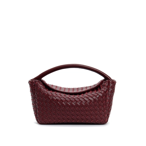 Mini Gewebte Handtasche Echtes Rindsleder Crossbody Umhängetasche Urban Minimalistisch Damen Tasche Mit Griff