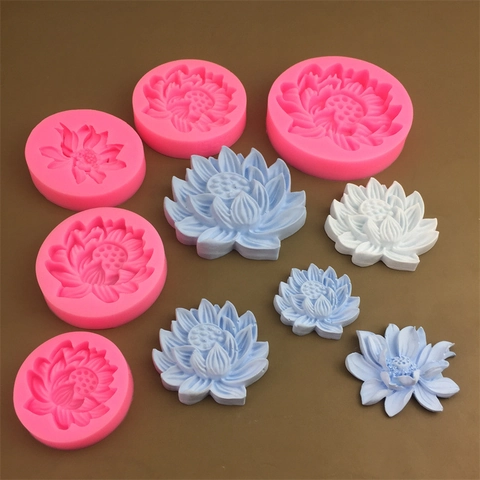 Lotusblüte Silikonform Flexibel Detaillierte Blumenform Für Schokolade Fondant Kuchen Aromatherapie Kerze Seife Bastelwerkzeug
