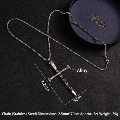 Collana Con Pendente a Croce Con Teschio Gotico Per Uomo Donna Acciaio Inossidabile Lega Sette Peccati Capitali Gioielli Retro Punk Hip Hop
