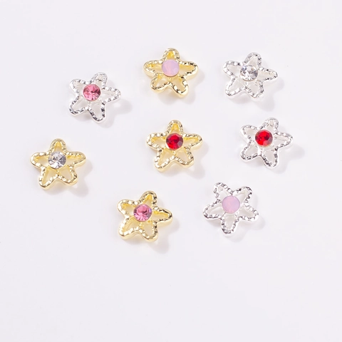 Charms Per Unghie Stella Cava Lega Strass Decorazioni Per Manicure 3D Pentagramma Accessori Per Gioielli DIY Stile Elegante