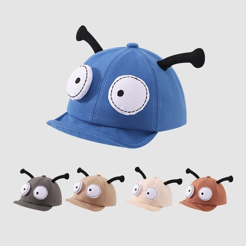 Funny Baby Peaked Cap Tentacles Big Eyes Soft Brim Sun Hat Cotton Blend Cartoon Baseball Cap For Infants Toddlers