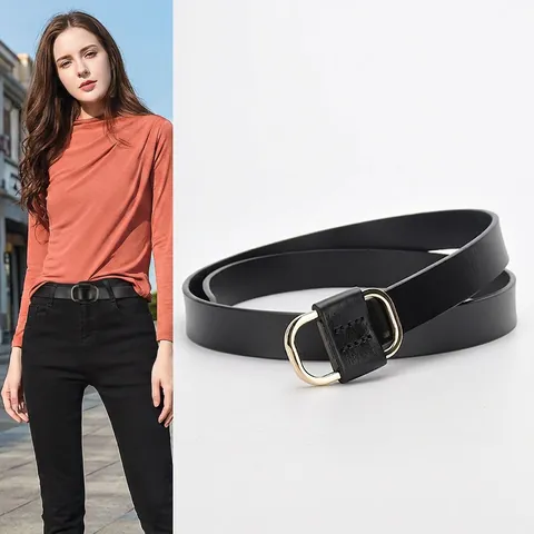 Damen Ledergürtel Echtes Rindsleder Minimalistisch Retro Quadratische Legierungsschnalle Mode Taille Accessoire