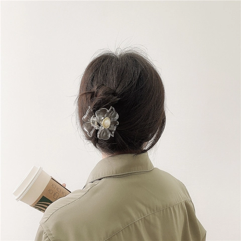 Molletta Per Capelli A Fiore Resina Acrilica Con Perla Artificiale Elegante Retro Stile Chic Per Donne Ragazze
