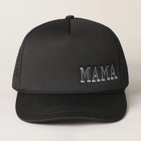 Mama Letter Embroidery Trucker Hat For Women Polyester Mesh Breathable Adjustable Sun Protection Outdoor Baseball Cap