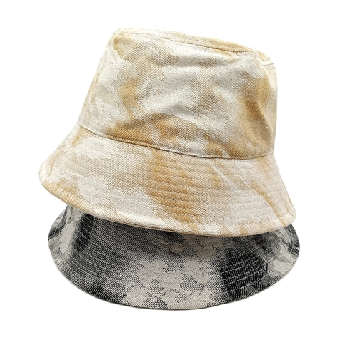 Sombrero De Pescador Tie Dye Puro Algodón Estampado Mármol Protección Solar Transpirable Retro Exterior Plegable