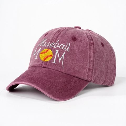 Casquette De Baseball En Coton Lavé Pour Femmes Broderie Baseball MOM Vintage Délavé Ajustable Chapeau De Soleil Sport