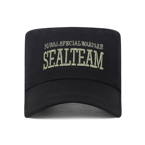 Casquette Cadet En Coton Pour Hommes Ajustable Militaire Tactique Chapeau Plat Protection Solaire Respirant Brodé