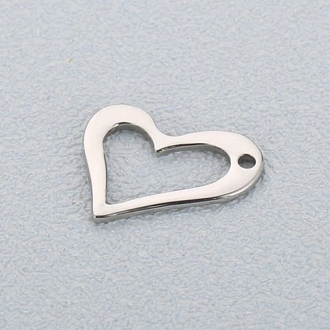 Hollow Heart Pendant Stainless Steel DIY Jewelry Making Finding Handmade Craft Simple Minimalist Style