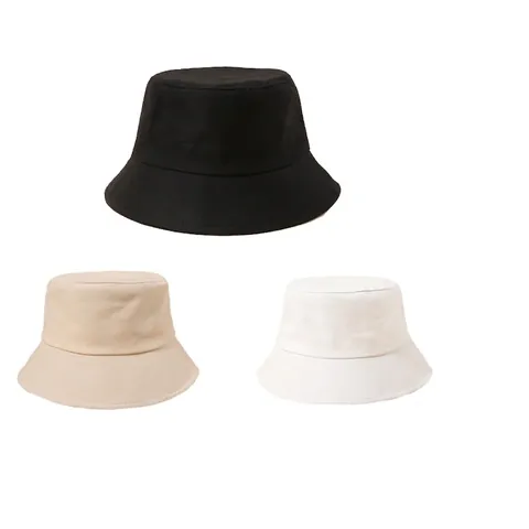 Minimalist Cotton Bucket Hat Breathable Sun Protection Outdoor Casual Plain Solid Color Unisex Sun Cap