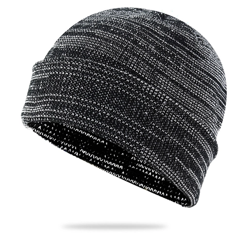 Unisex Knitted Beanie Hat Winter Warm Marl Melange Cuffed Pullover Outdoor Skiing Casual Cap For Adults