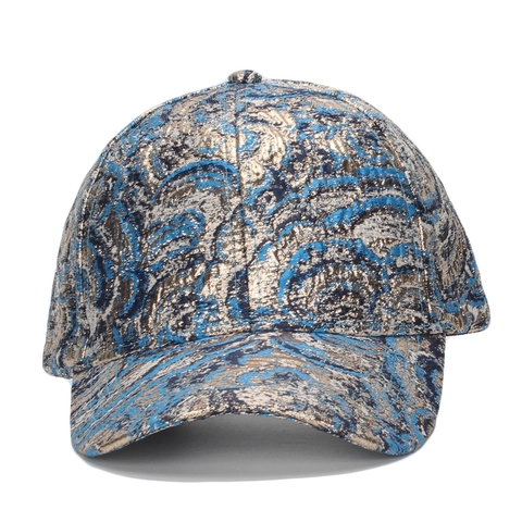 Gorra De Béisbol Moda Jacquard Metálico Patrón Ondas Paisley Sombrero Sol Transpirable Hebilla Ajustable Vintage Unisex