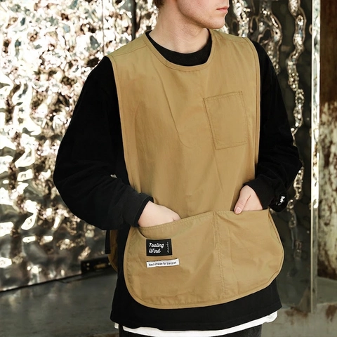 Grembiule Da Lavoro Gilet Impermeabile Multi Tasca Fibbia Regolabile Nylon Poliammide Durevole Stile Tooling Barista Barbiere