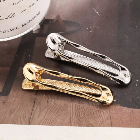 Pinza Para El Cabello De Metal Geométrica Hueca Minimalista Onda Irregular Pico De Pato Para Mujer Accesorios Elegantes Para El Cabello