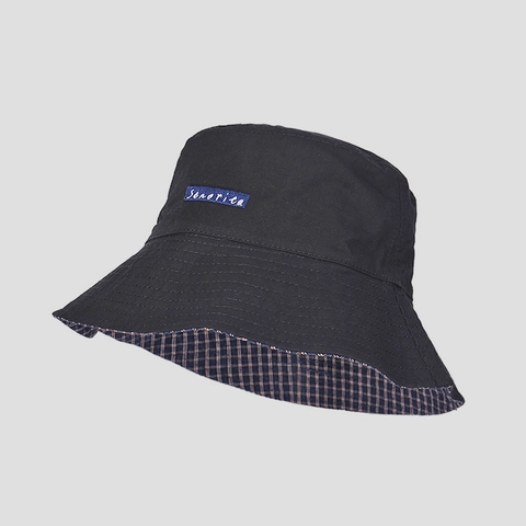 Chapeau Bob Réversible Femme Coton À Carreaux Protection Solaire Pliable Style Vintage Été