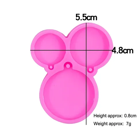 Pet Tag Silicone Mold DIY Resin Keychain Pendant Fish Cat Round Shapes With Hanging Hole Durable Soft